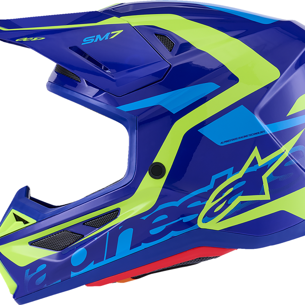 
                      
                        ALPINESTARS SM7 Helmet - Deed - Gloss Blue/Yellow Fluo - Medium 8302426-7253-M
                      
                    