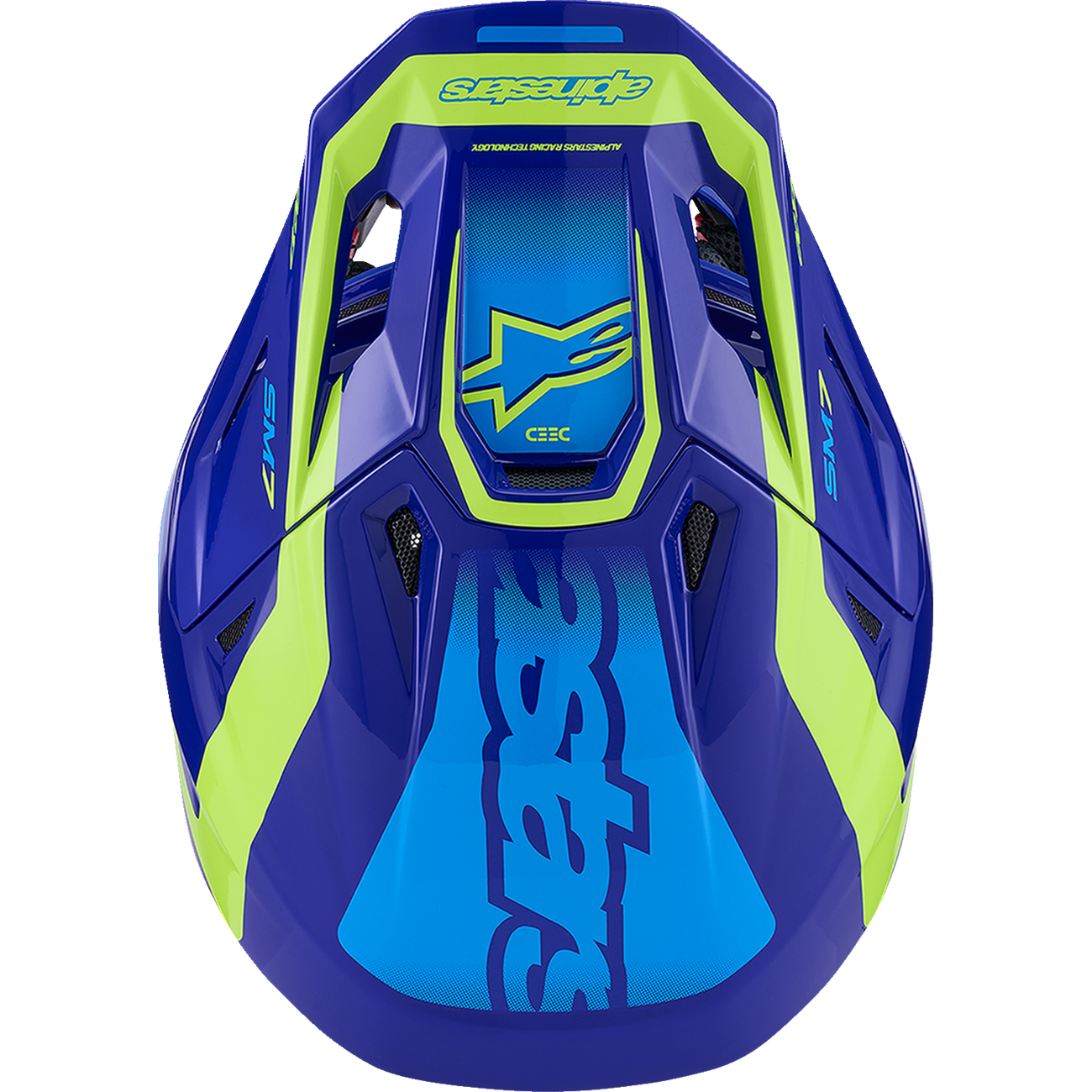 ALPINESTARS SM7 Helmet - Deed - Gloss Blue/Yellow Fluo - XL 8302426-7253-XL