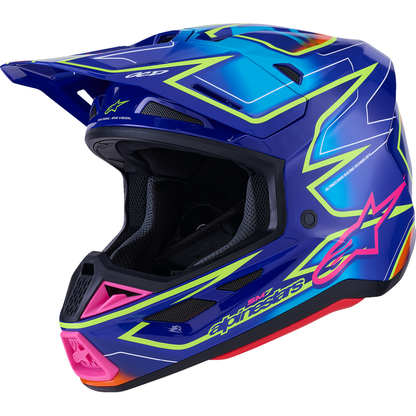 ALPINESTARS SM7 Helmet - Cast - Gloss/Blue/Pink/Yellow Fluo - XS 8302626-7254-XS