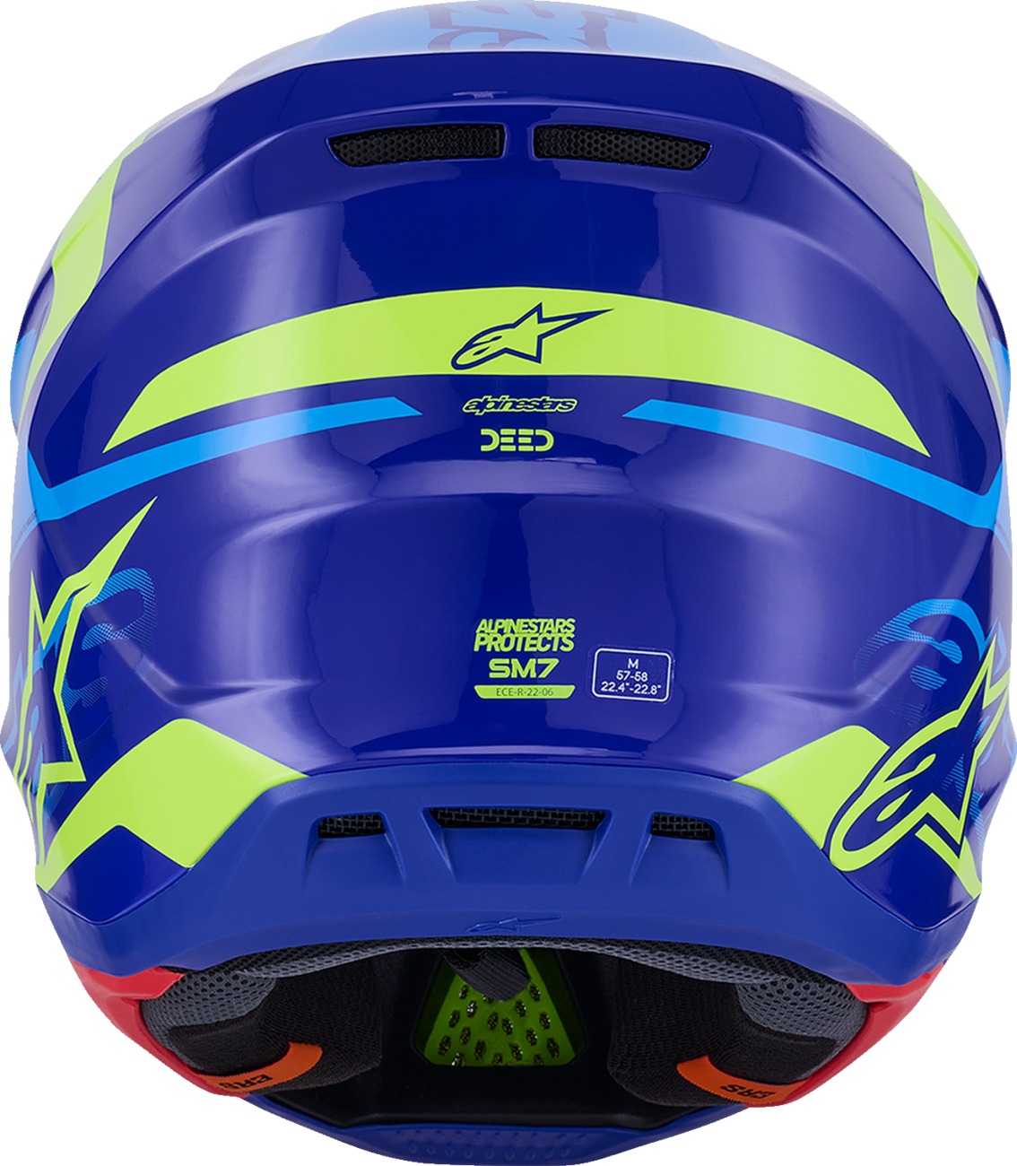 ALPINESTARS SM7 Helmet - Deed - Gloss Blue/Yellow Fluo - 2XL 8302426-7253-XXL