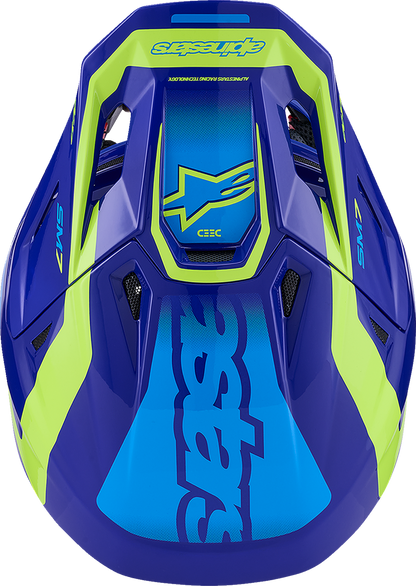 ALPINESTARS SM7 Helmet - Deed - Gloss Blue/Yellow Fluo - 2XL 8302426-7253-XXL