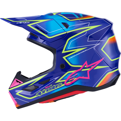 ALPINESTARS SM7 Helmet - Cast - Gloss/Blue/Pink/Yellow Fluo - Small 8302626-7254-S