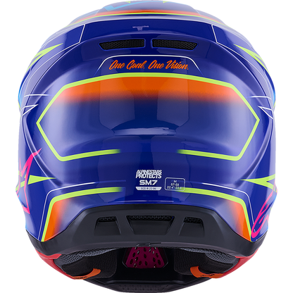 ALPINESTARS SM7 Helmet - Cast - Gloss/Blue/Pink/Yellow Fluo - Large 8302626-7254-L