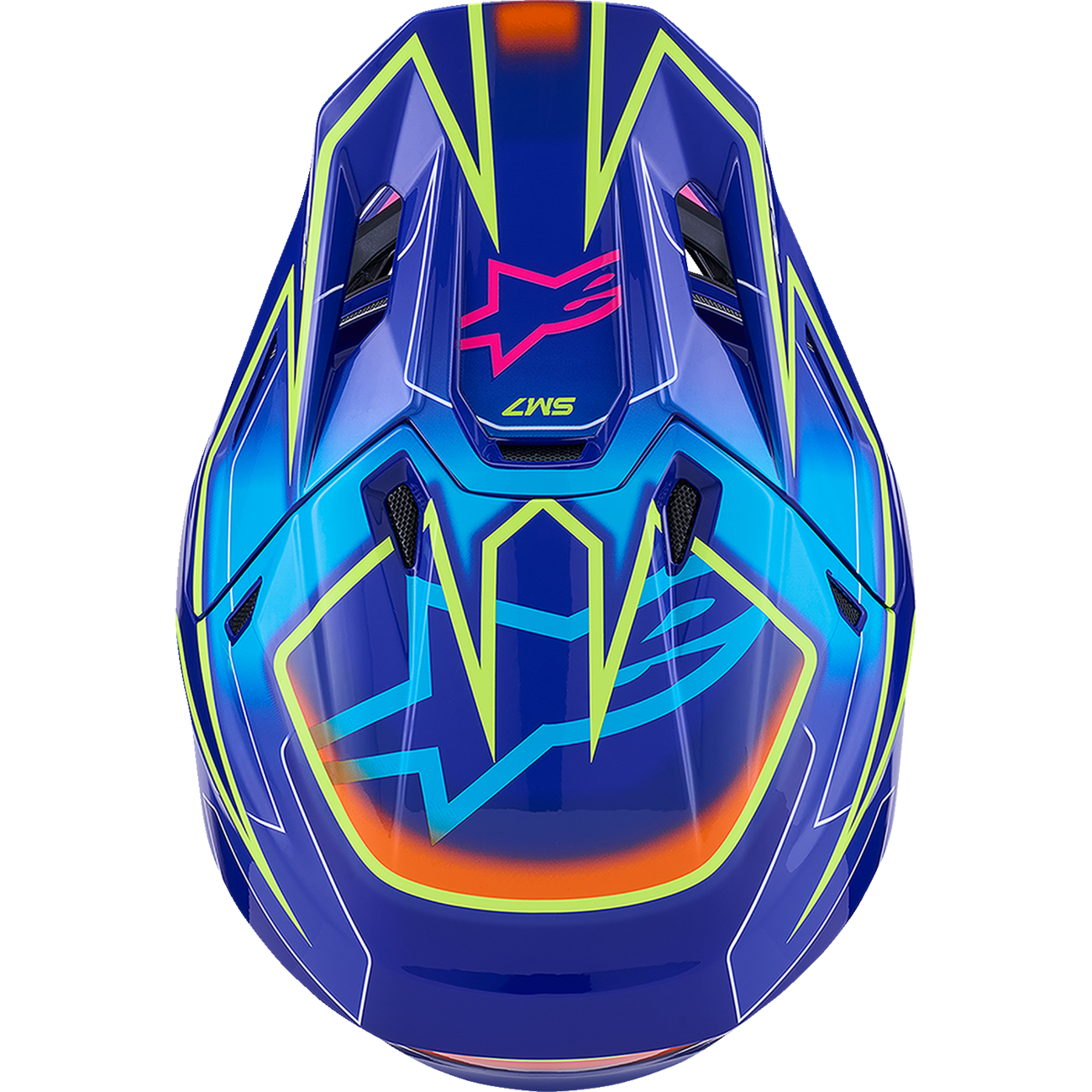 ALPINESTARS SM7 Helmet - Cast - Gloss/Blue/Pink/Yellow Fluo - Large 8302626-7254-L