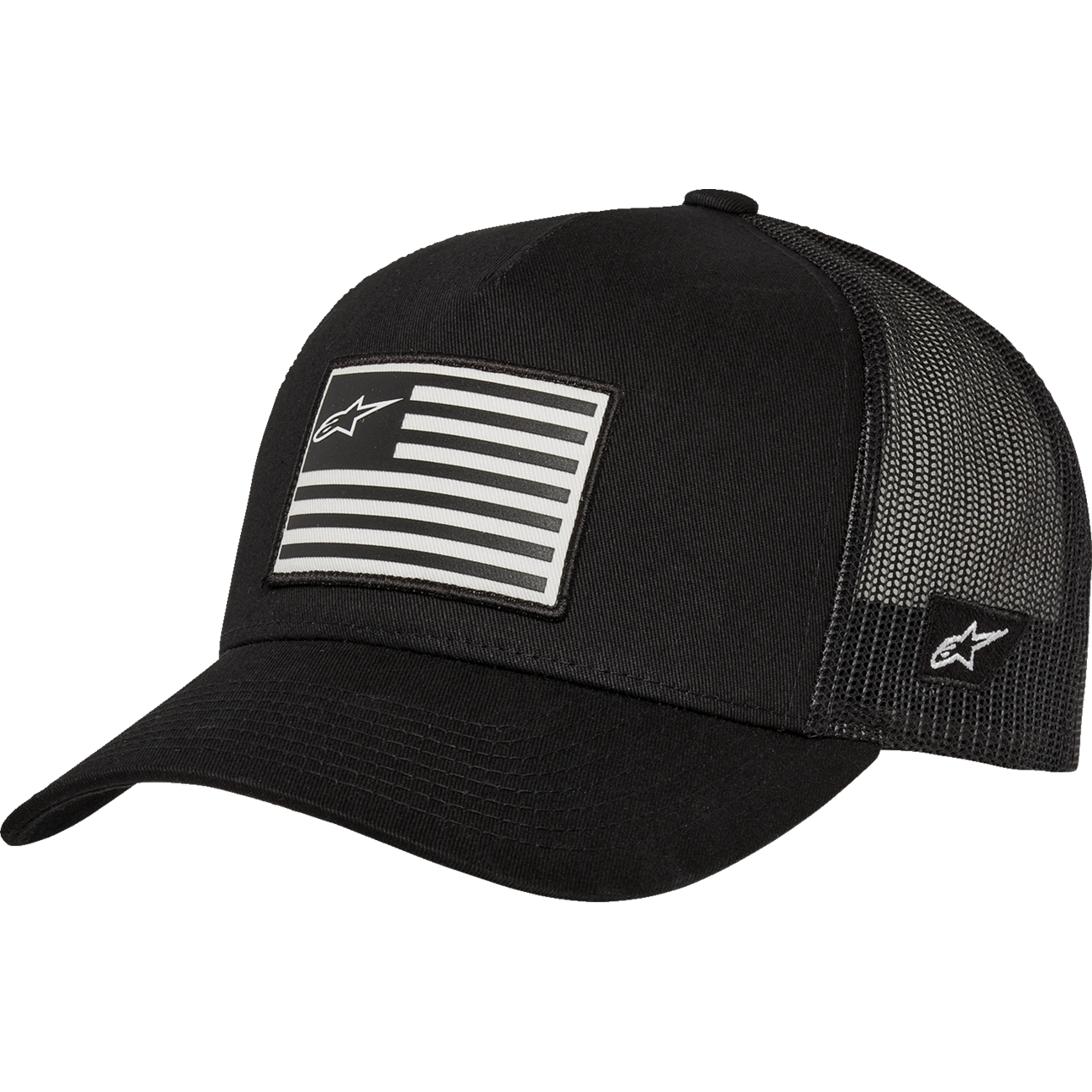 ALPINESTARS Flag Flat Trucker Hat - Black/Black 1235-81960-1010-OS