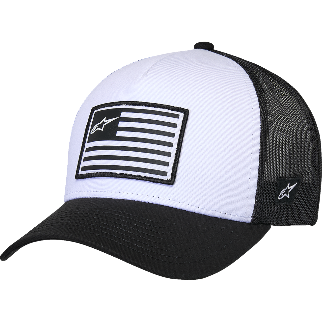ALPINESTARS Flag Snapback Hat - White/Black 1211-81013-2010-OS
