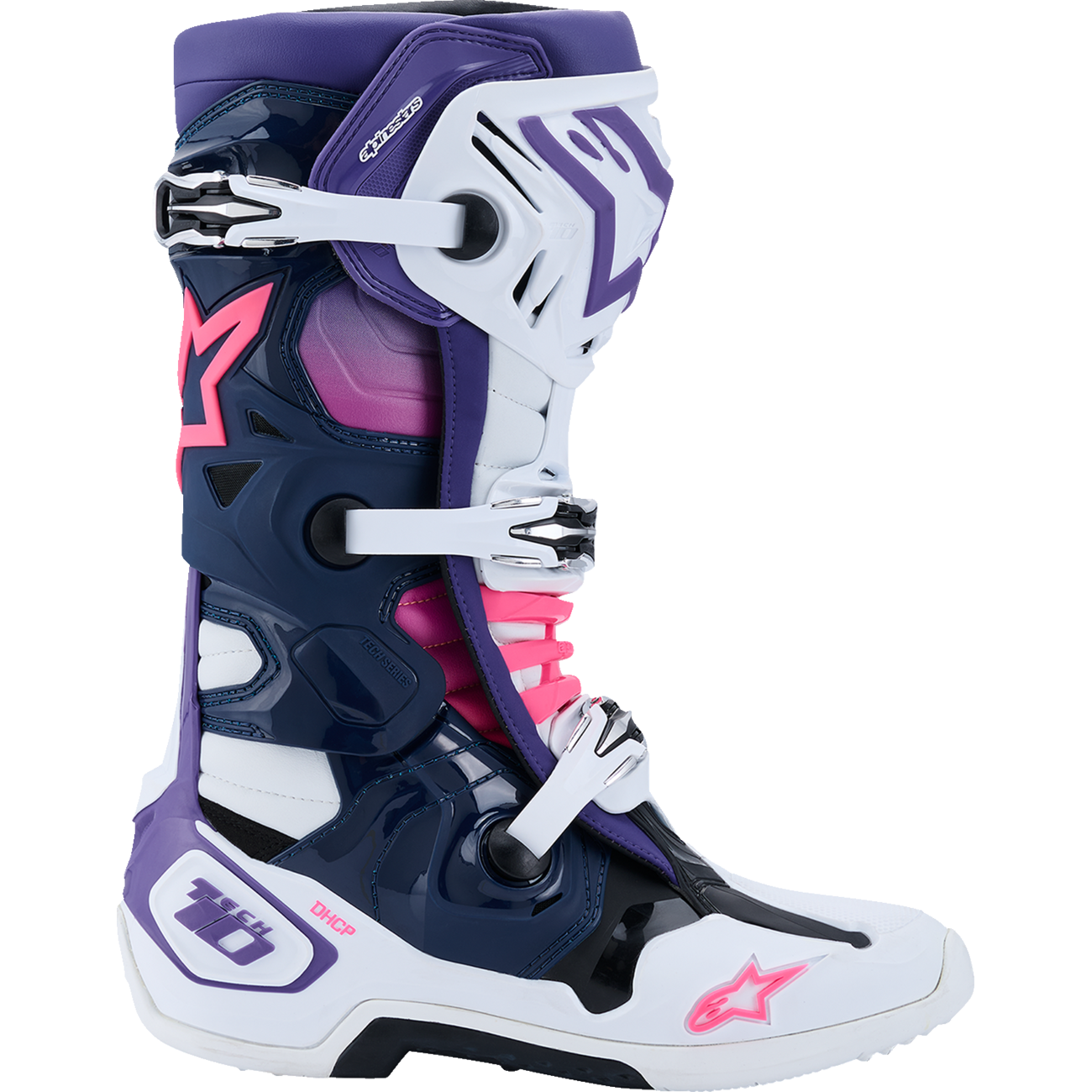 ALPINESTARS Tech 10 Boots - White/Violet/Navy/Pink Fluorescent - US 12 / EU 47 2010020-2780-12