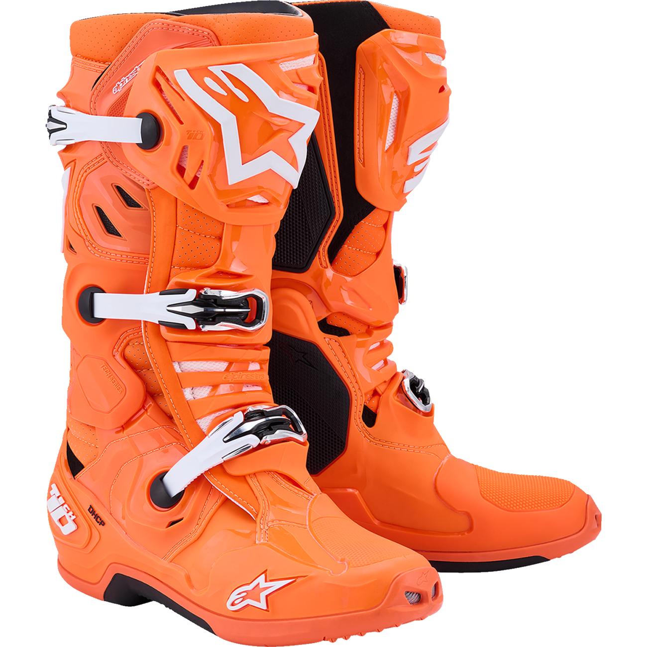 ALPINESTARS Tech 10 Supervented Boots - Fluorescent Orange/Black/White - US 10 / EU 44.5 2010520-4512-10