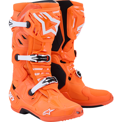 ALPINESTARS Tech 10 Supervented Boots - Fluorescent Orange/Black/White - US 12 / EU 47 2010520-4512-12