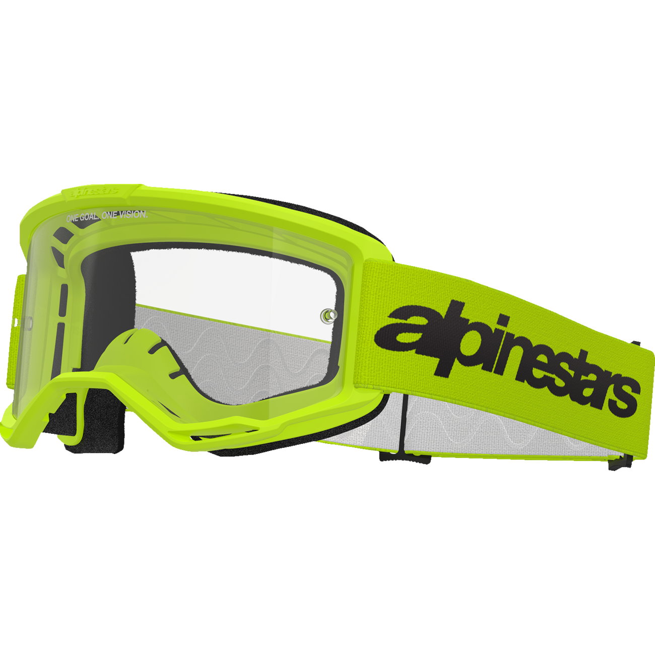 ALPINESTARS GOGGLES Vision 3 Goggle - Wordmark - Yellow - Clear Lens 5103325-5038