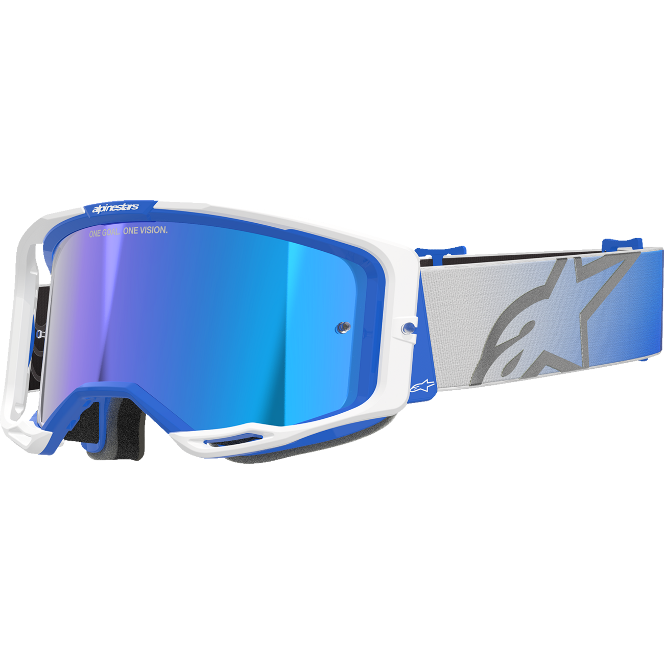 ALPINESTARS GOGGLES Vision 8 Goggle - Corp - Blue/White - Blue Mirror Lens 5101625-7274