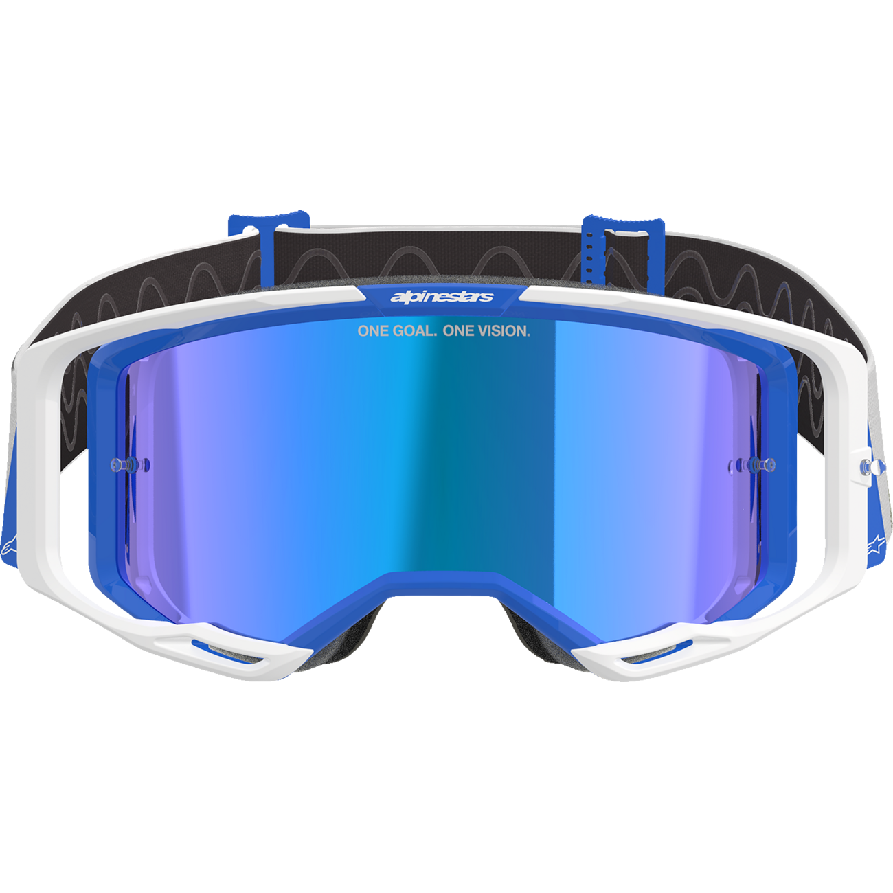 ALPINESTARS GOGGLES Vision 8 Goggle - Corp - Blue/White - Blue Mirror Lens 5101625-7274