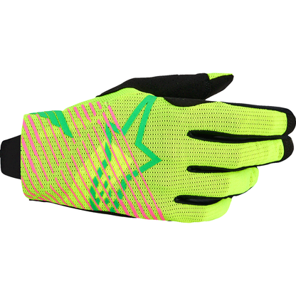 ALPINESTARS Radar Pro Gloves - Green/Fluo Yellow/Fluo Pink - Small 3560325-6025-S