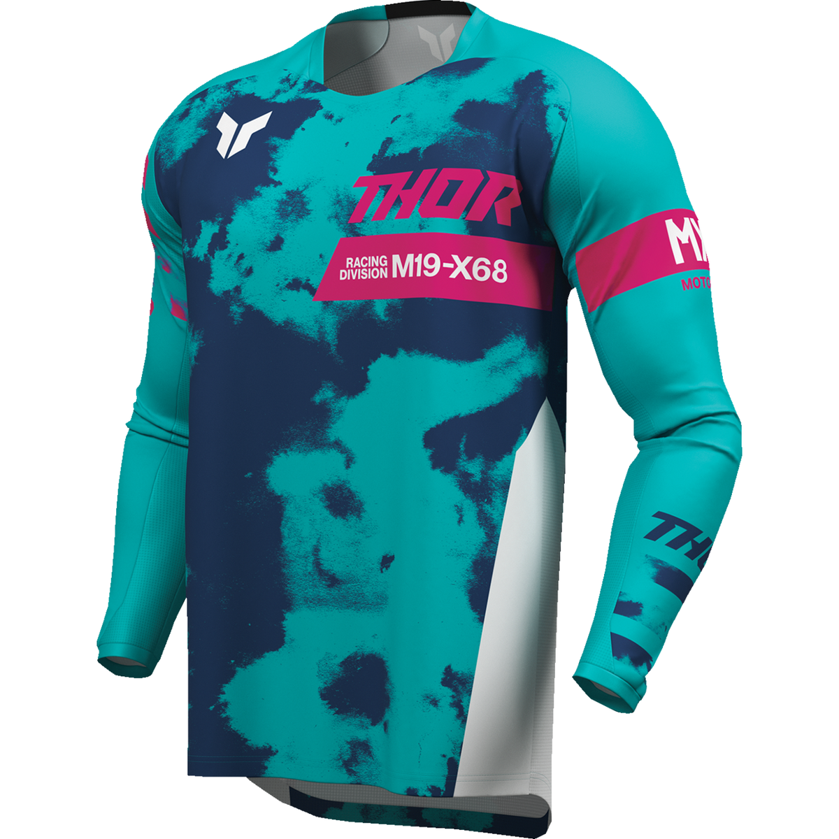 THOR Youth Launchmode Bleach Jersey - White/Aqua - Medium 2912-2587