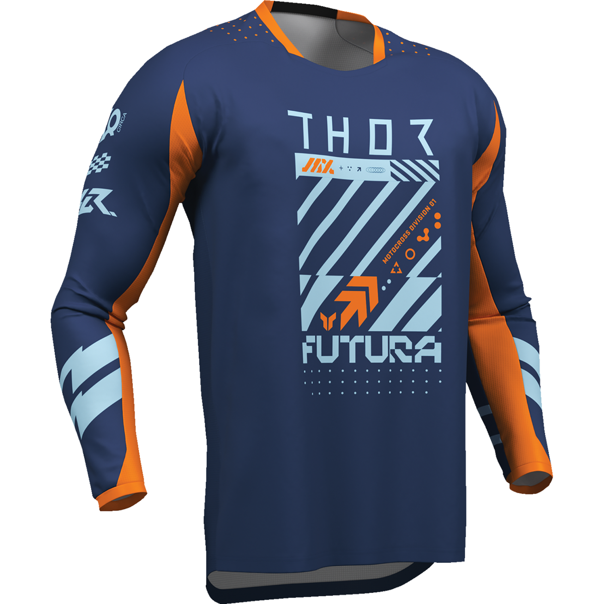THOR Youth Launchmode Futura Jersey - Navy/Orange - Large 2912-2600