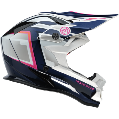 MOOSE OFFROAD MR3 Helmet - F.A.F. - White/Navy/Pink - Large 0110-8950
