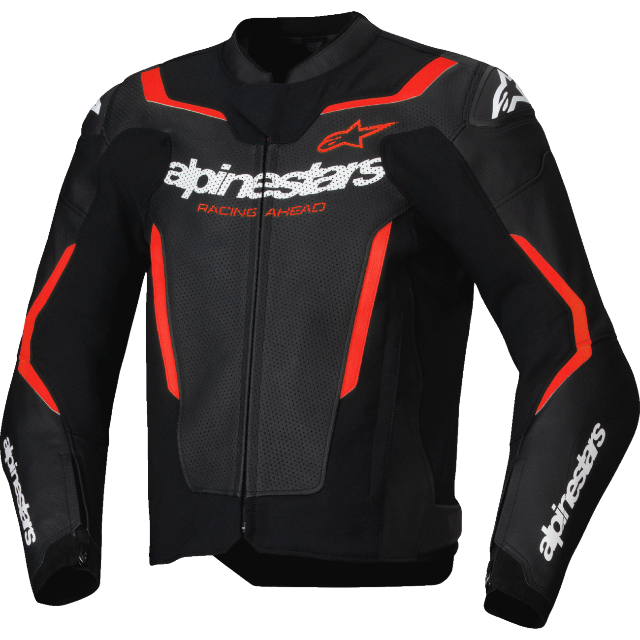 ALPINESTARS GP Force v2 Airflow Leather Jacket - Black/Red Fluo - US 48 / EU 58 3100326-1030-58