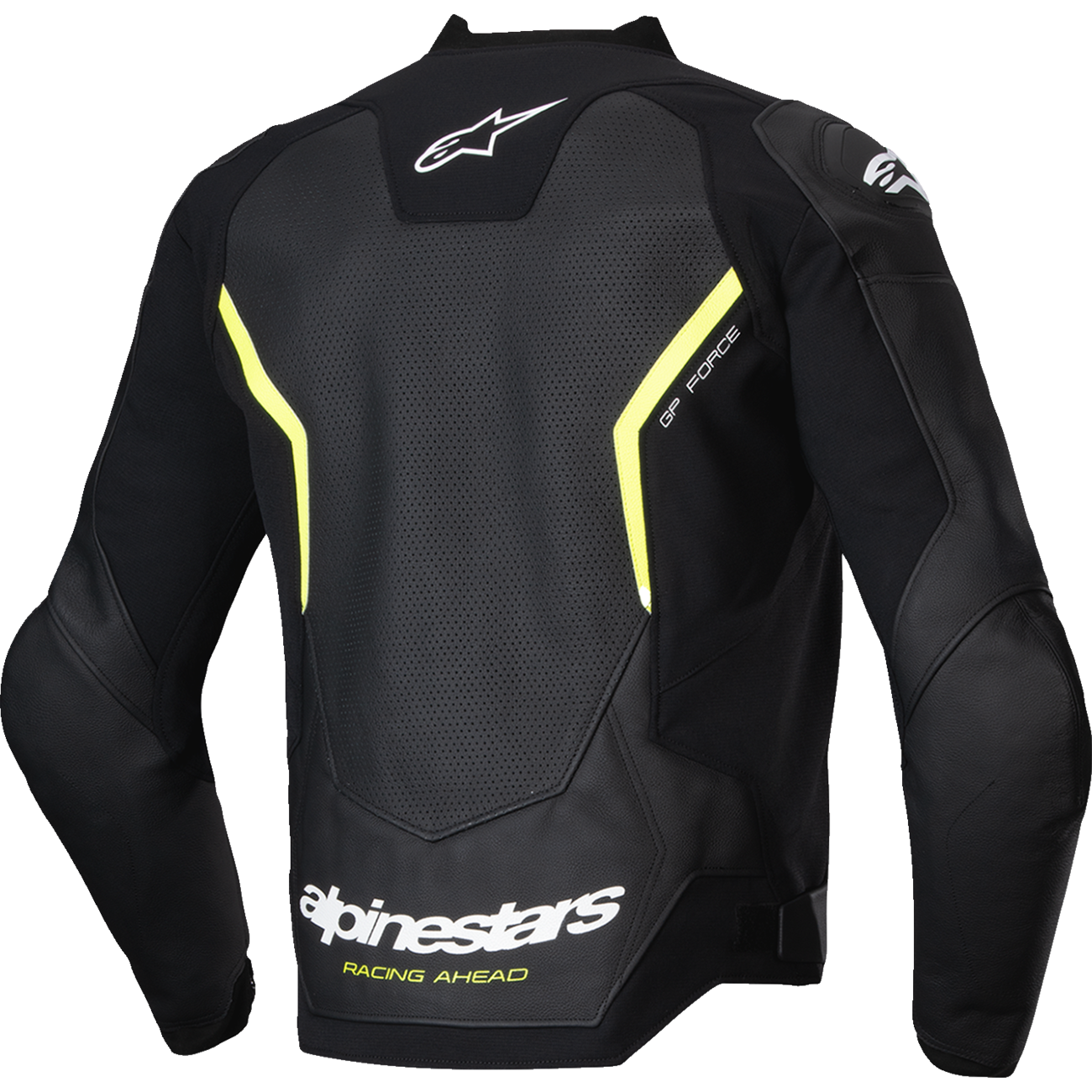 ALPINESTARS GP Force v2 Airflow Leather Jacket - Black/Yellow Fluo - US 38 / EU 48 3100326-155-48