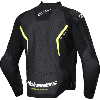 ALPINESTARS GP Force v2 Airflow Leather Jacket - Black/Yellow Fluo - US 42 / EU 52 3100326-155-52