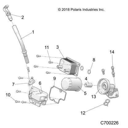 Polaris Ranger Oil to Water Cooler, Genuine OEM Part 1240821, Qty 1