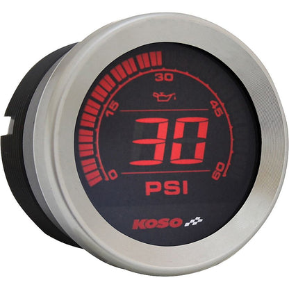 Hd 02 Series Gauge Kit Silver Bezel Oil Temp