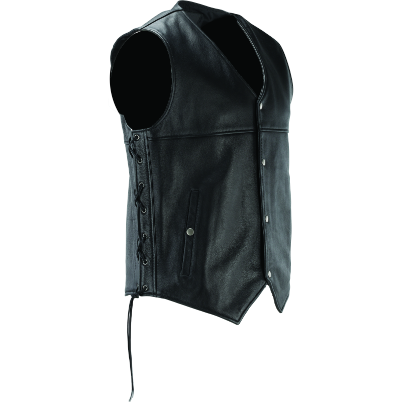 Kuryakyn Leather By River Road Old Skool Leather Vest Black - Large