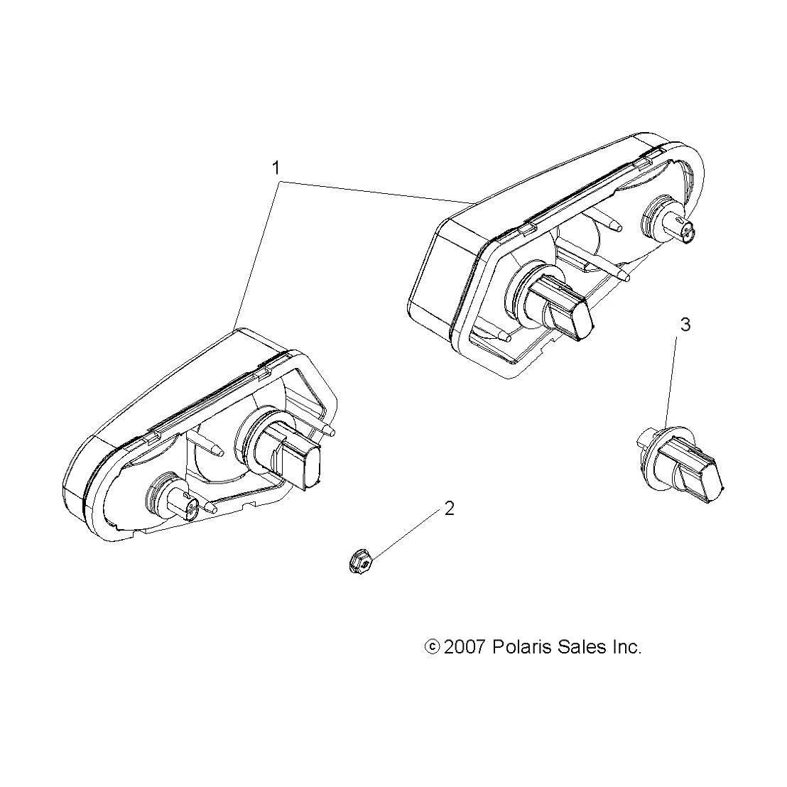 Polaris RZR Tail Light Assembly, Right, 12V, Genuine OEM Part 2410428, Qty 1