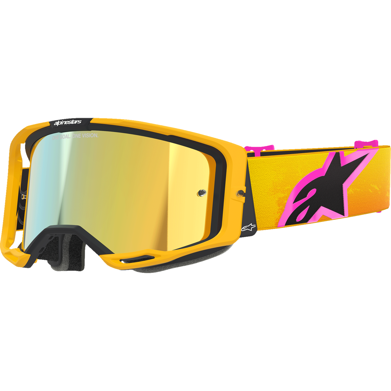 ALPINESTARS GOGGLES Vision 8 Goggle - Corp - Orange/Yellow/Pink - Gold Mirror Lens 5101625-4005