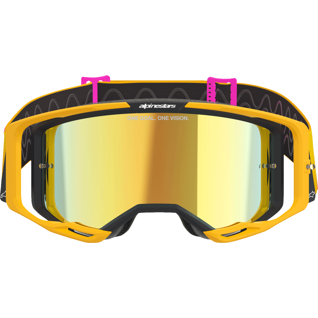 ALPINESTARS GOGGLES Vision 8 Goggle - Corp - Orange/Yellow/Pink - Gold Mirror Lens 5101625-4005