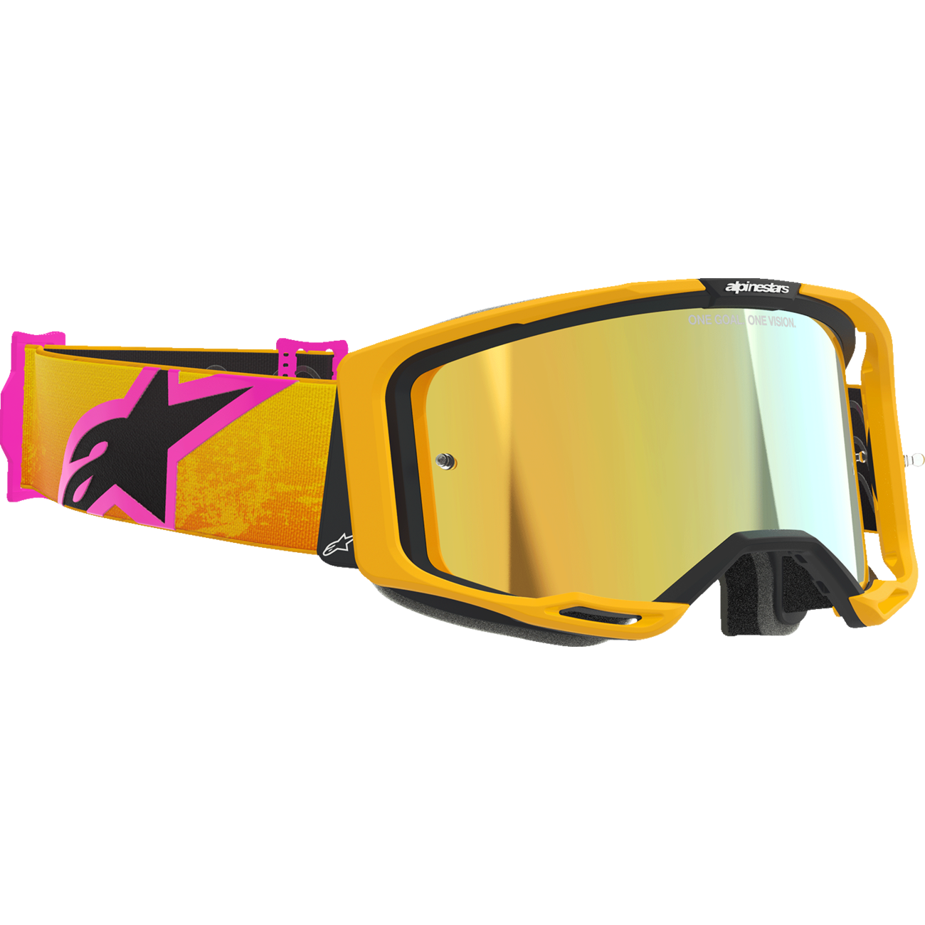 ALPINESTARS GOGGLES Vision 8 Goggle - Corp - Orange/Yellow/Pink - Gold Mirror Lens 5101625-4005