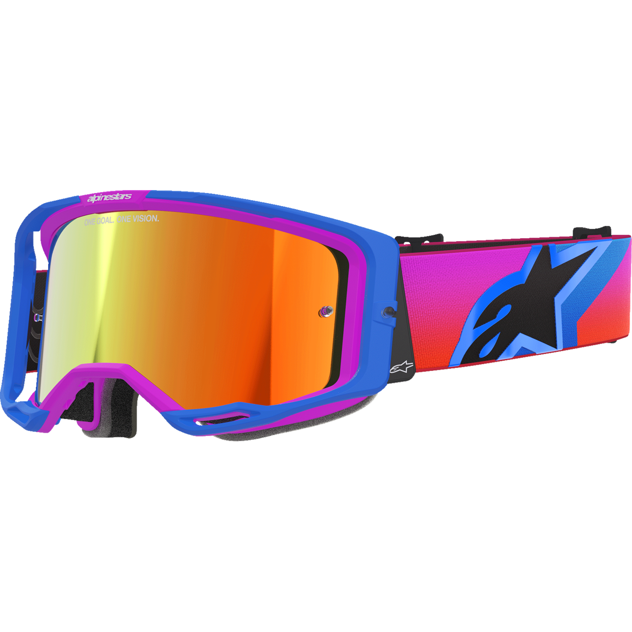 ALPINESTARS GOGGLES Vision 8 Goggle - Corp - Blue/Purple/Orange - Red Mirror Lens 5101625-7286