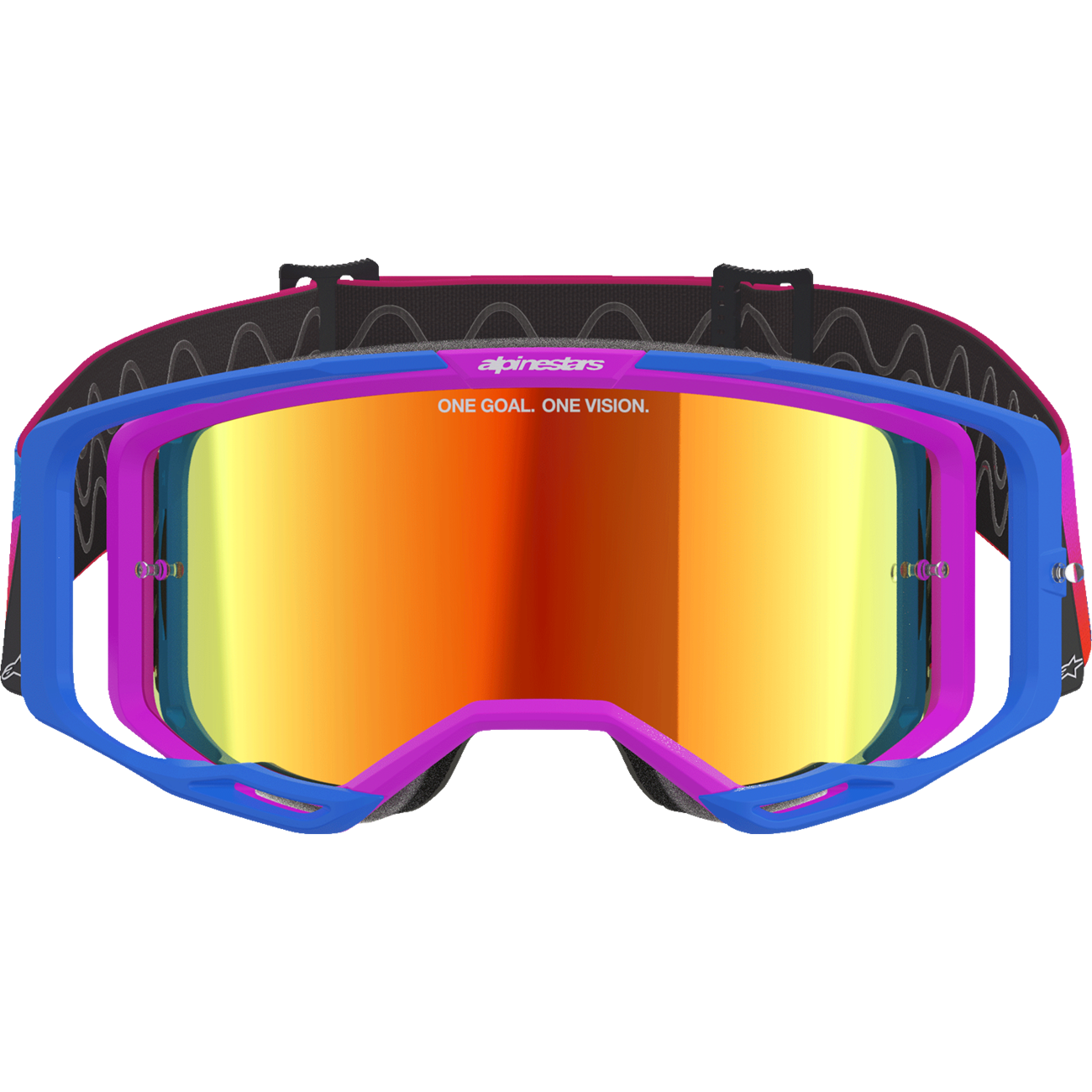 ALPINESTARS GOGGLES Vision 8 Goggle - Corp - Blue/Purple/Orange - Red Mirror Lens 5101625-7286
