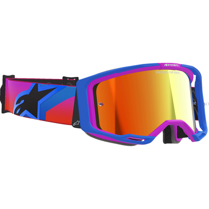 ALPINESTARS GOGGLES Vision 8 Goggle - Corp - Blue/Purple/Orange - Red Mirror Lens 5101625-7286