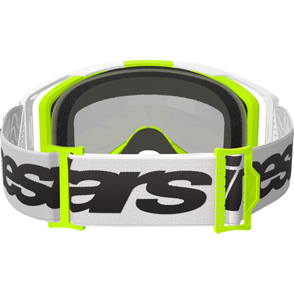 ALPINESTARS GOGGLES Vision 8 Goggle - Wordmark - White/Yellow Fluo - Silver Mirror Lens 5101325-2501