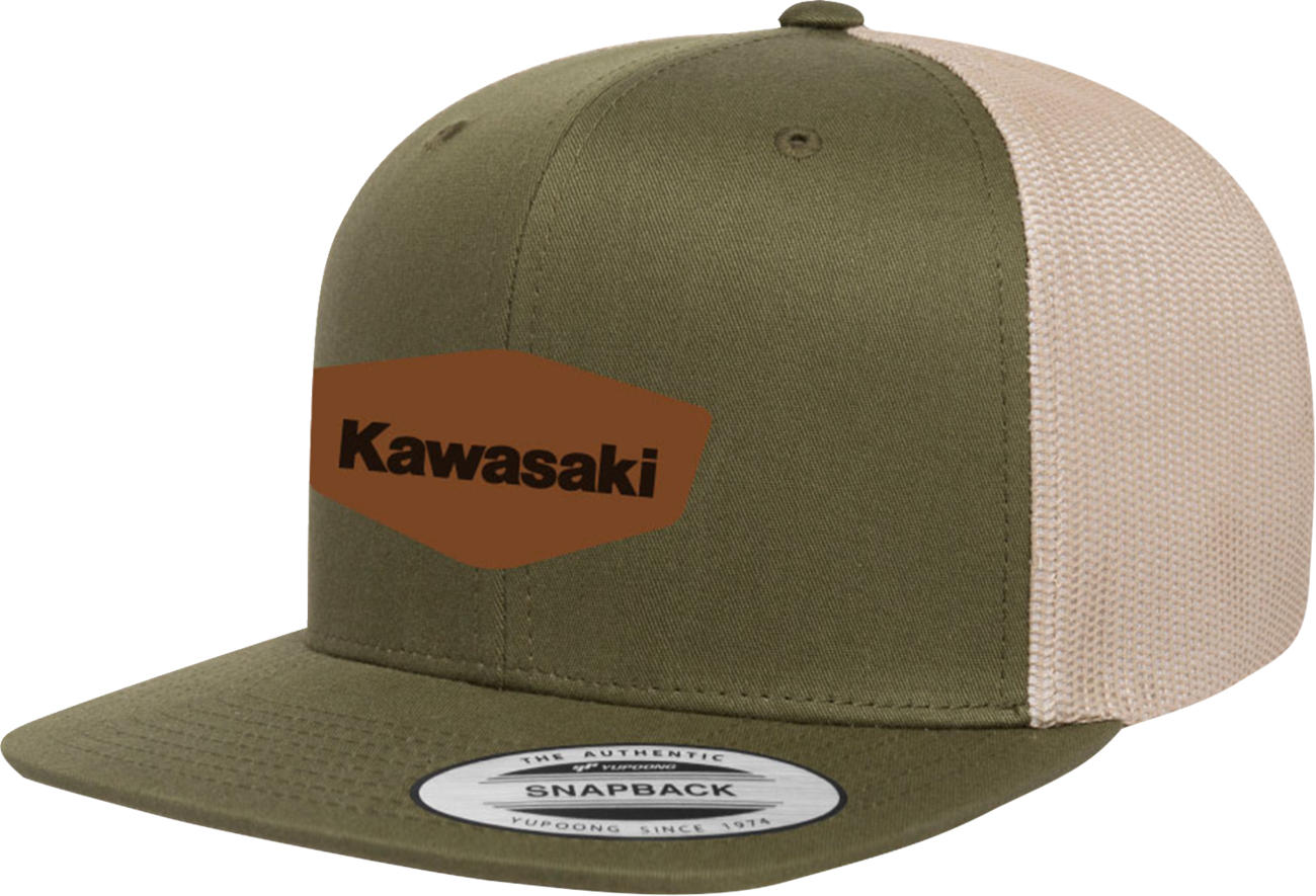 FACTORY EFFEX Kawasaki Heritage Snapback Hat - Moss Green/Khaki 29-86100