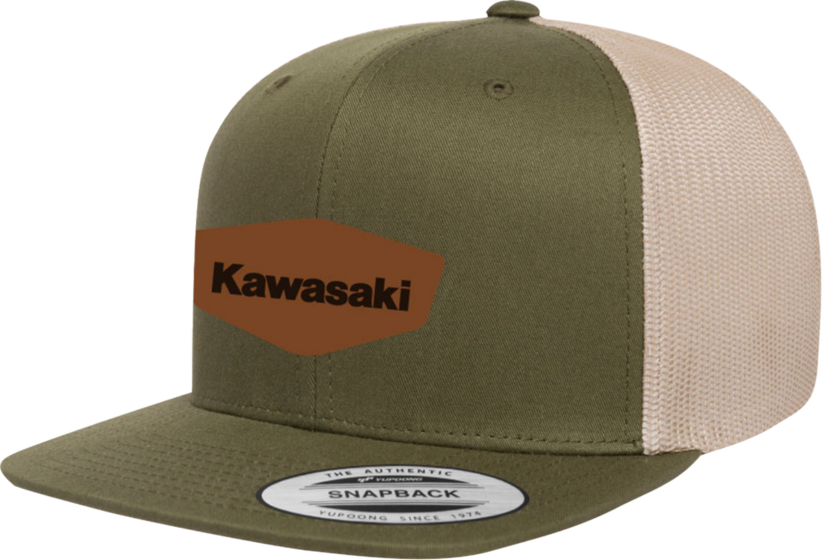 FACTORY EFFEX Kawasaki Heritage Snapback Hat - Moss Green/Khaki 29-86100