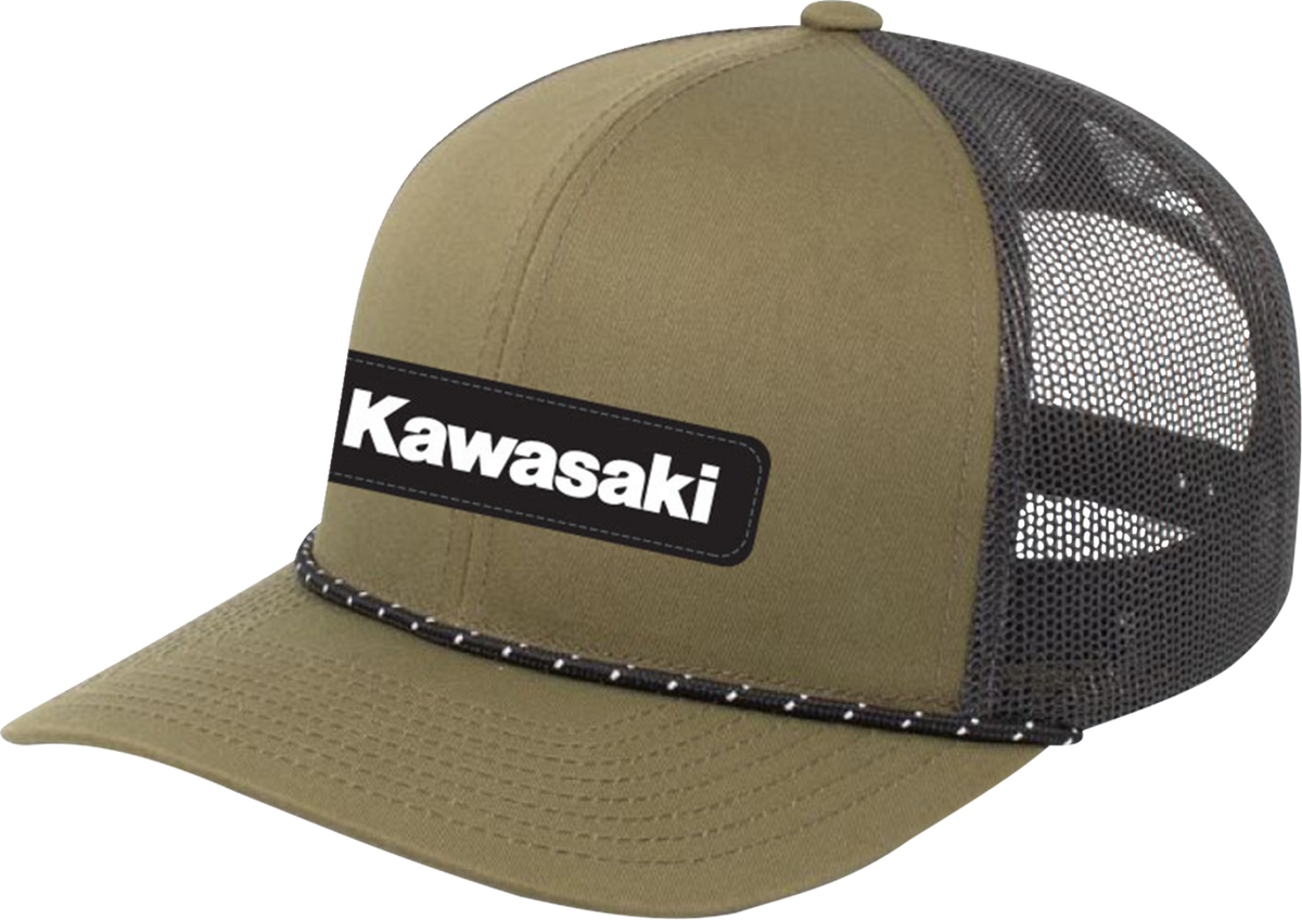 FACTORY EFFEX Kawasaki Explorer Braided Snapback Hat - Moss Green/Charcoal 29-86104