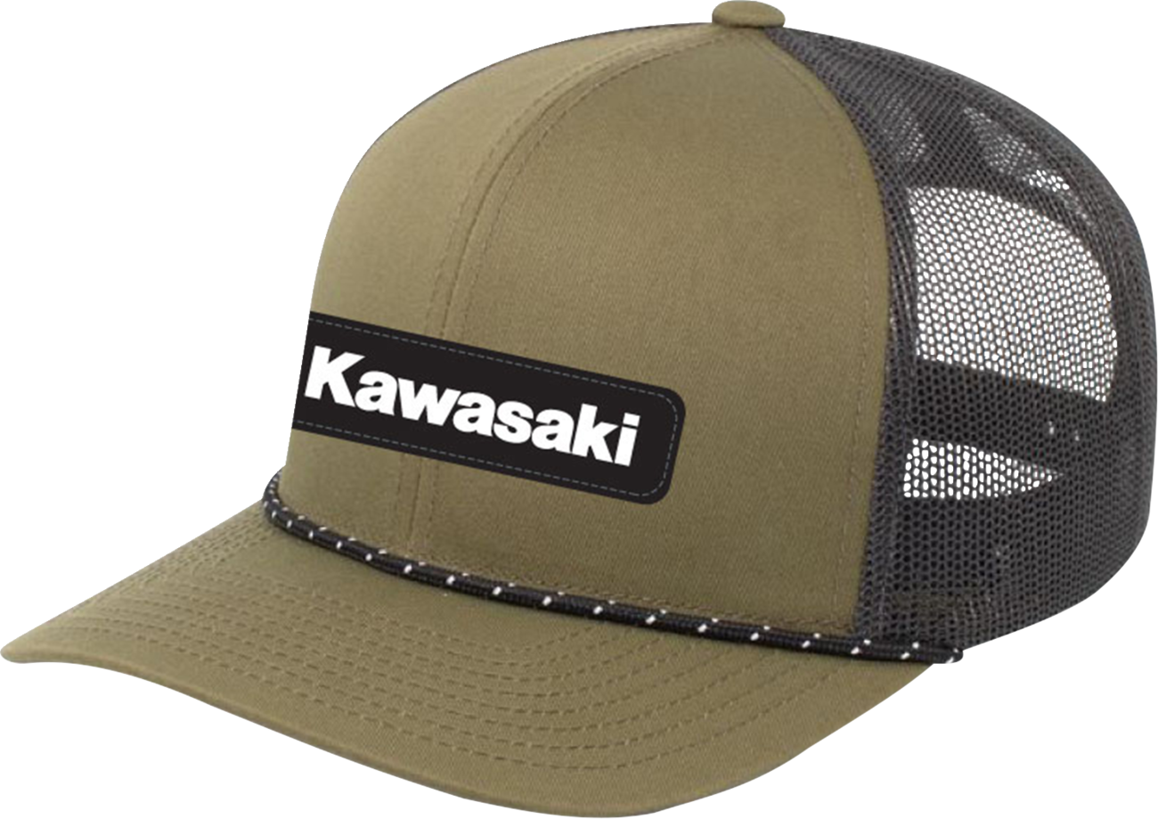 FACTORY EFFEX Kawasaki Explorer Braided Snapback Hat - Moss Green/Charcoal 29-86104