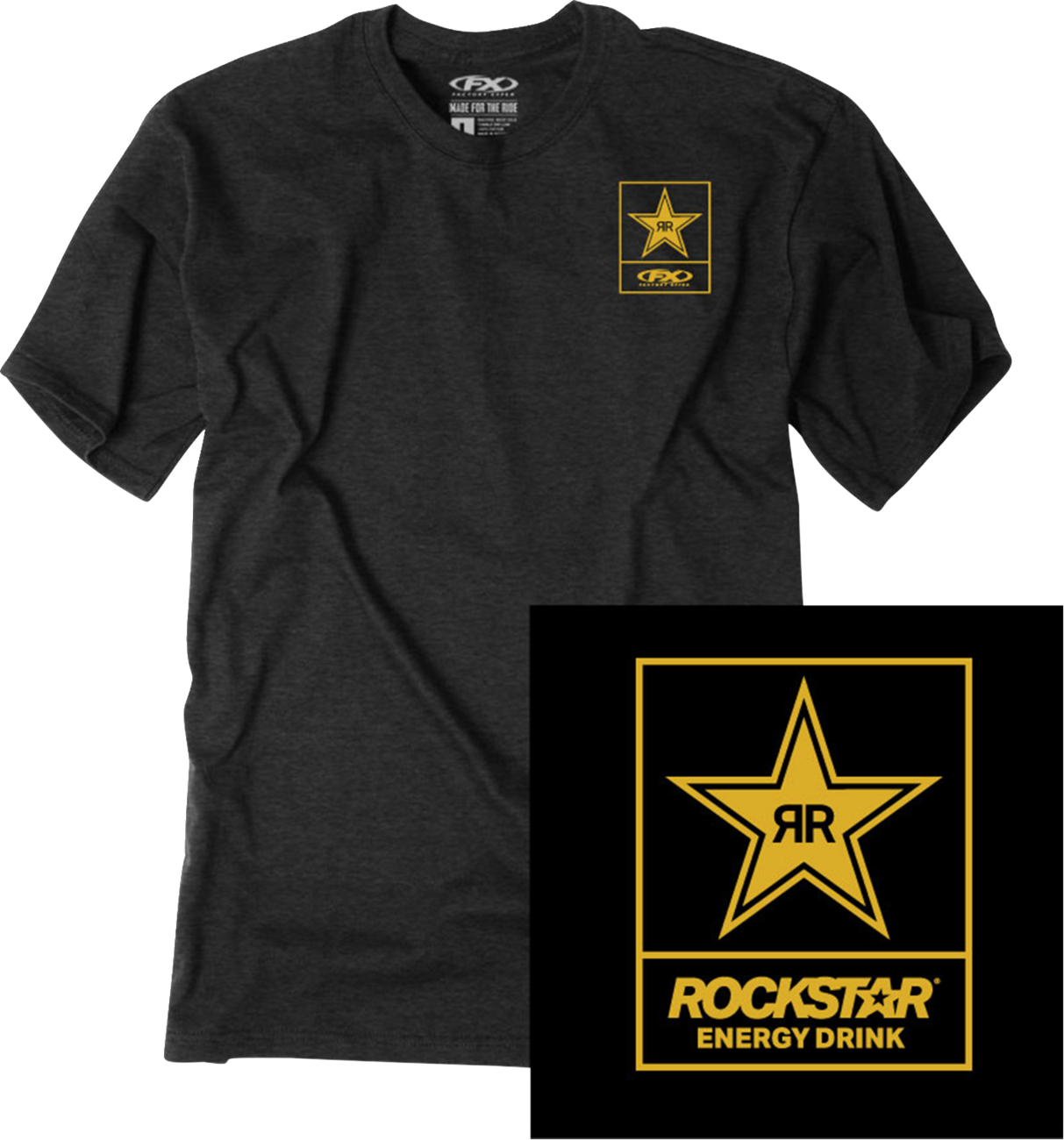 FACTORY EFFEX Rockstar Lockup T-Shirt - Black - Large 29-87614