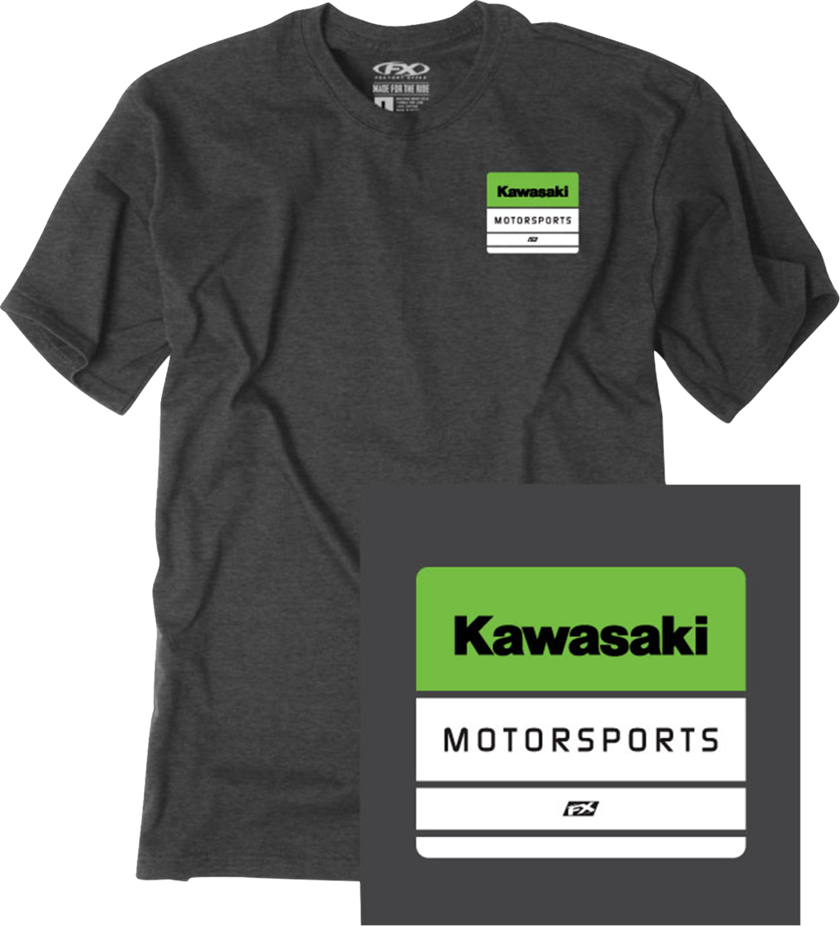 FACTORY EFFEX Kawasaki Phase T-Shirt - Heather Charcoal - 2XL 29-87108