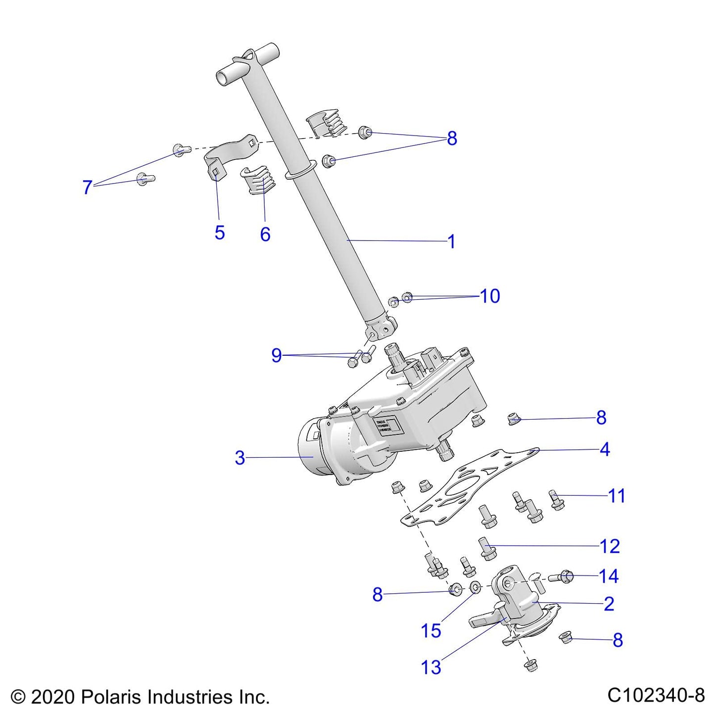 Polaris ATV Steering Post Weld, EPS, Black, Genuine OEM Part 1824933-329, Qty 1