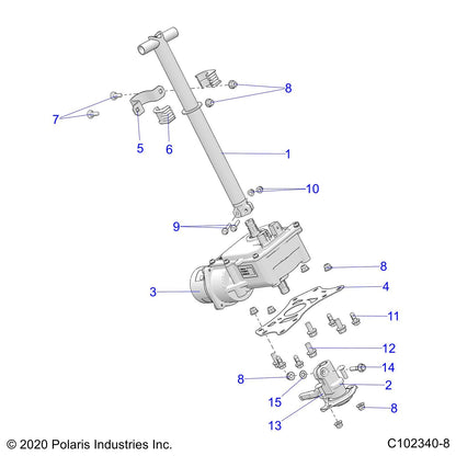 Polaris ATV Steering Post Weld, EPS, Black, Genuine OEM Part 1824933-329, Qty 1