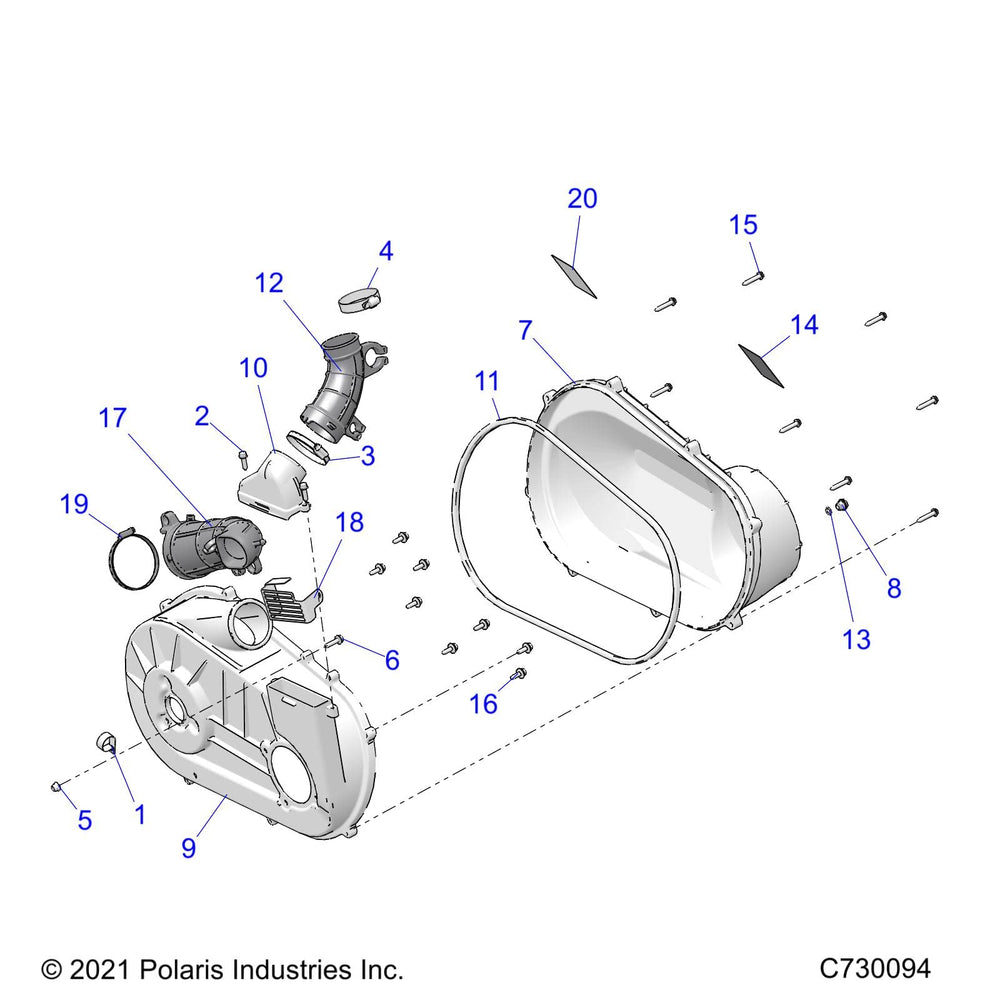 
                      
                        Polaris ATV Clutch Cover, Inner, Genuine OEM Part 5454520, Qty 1
                      
                    
