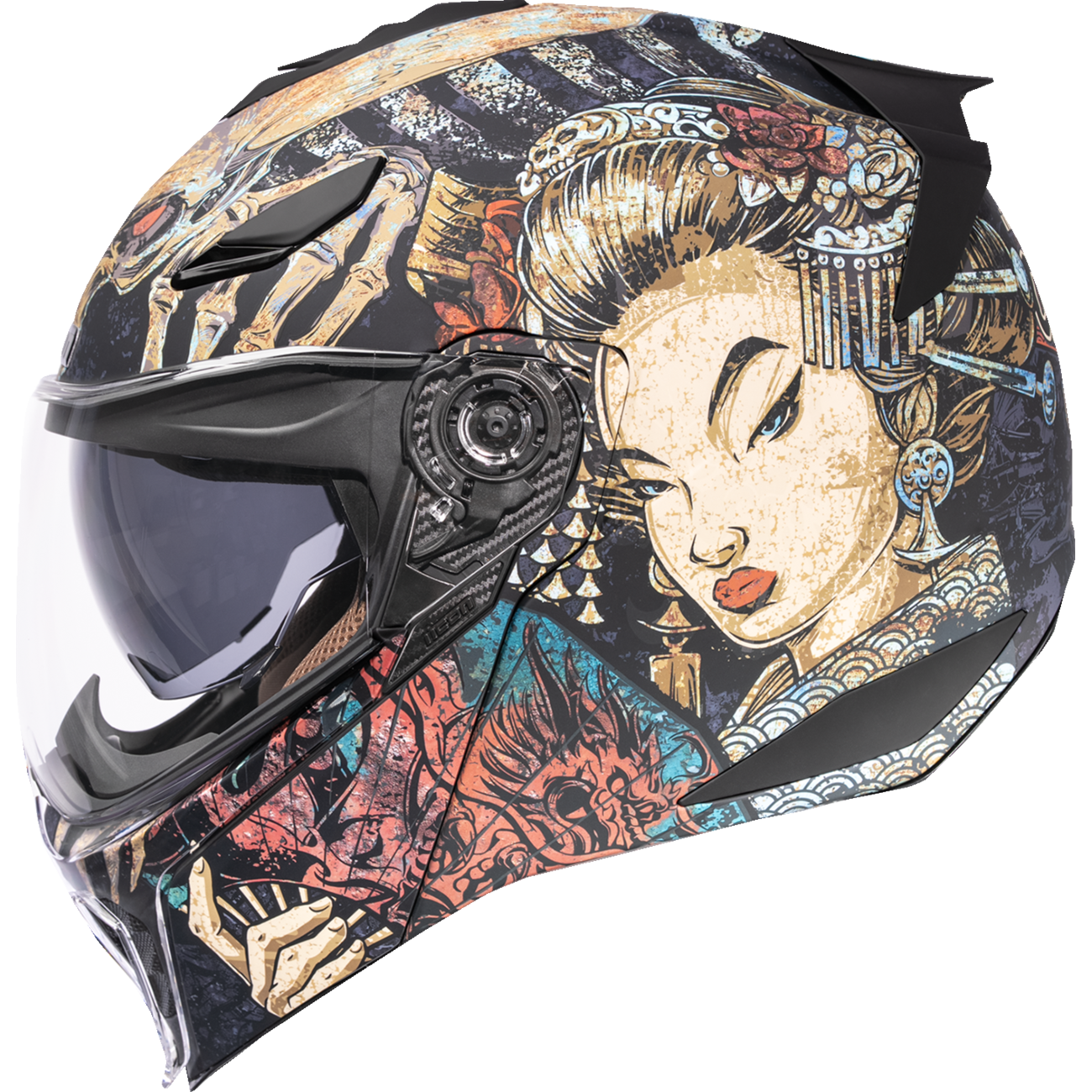 ICON Threshold™ Modular Helmet - Odokuro - Black - XS 0100-2714