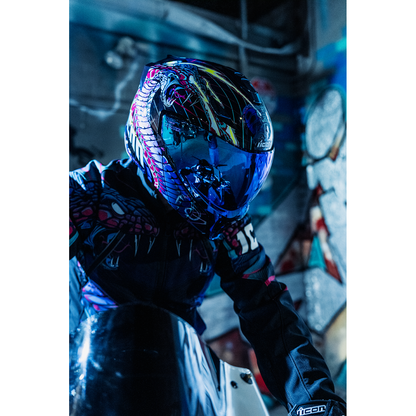 ICON Threshold™ Modular Helmet - Synthwave Lazer Cobra - Blue - XS 0100-2728