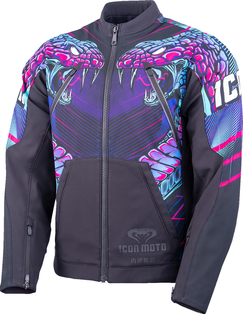 ICON Synthwave Merc3 Lazer Cobra™ Jacket - Black - Small 2820-7780