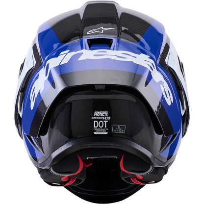 ALPINESTARS Supretech R10 Helmet - 22.06 - Arius - Gloss Black/White/Blue - Small 8203926-1647-S