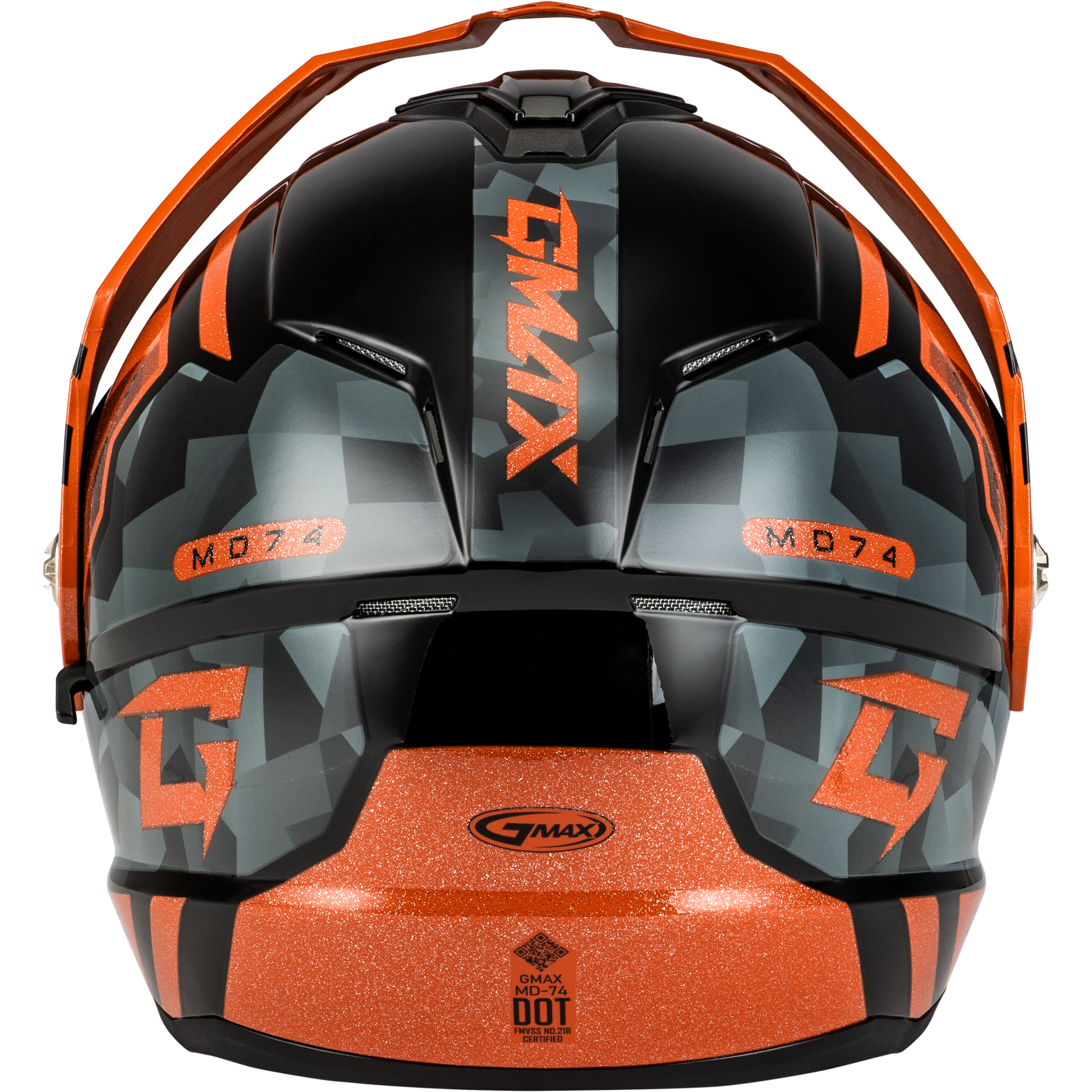 Md 74 Striker Modular Helmet W Smk Shield Blk/Gry/Or Mtlc 3x