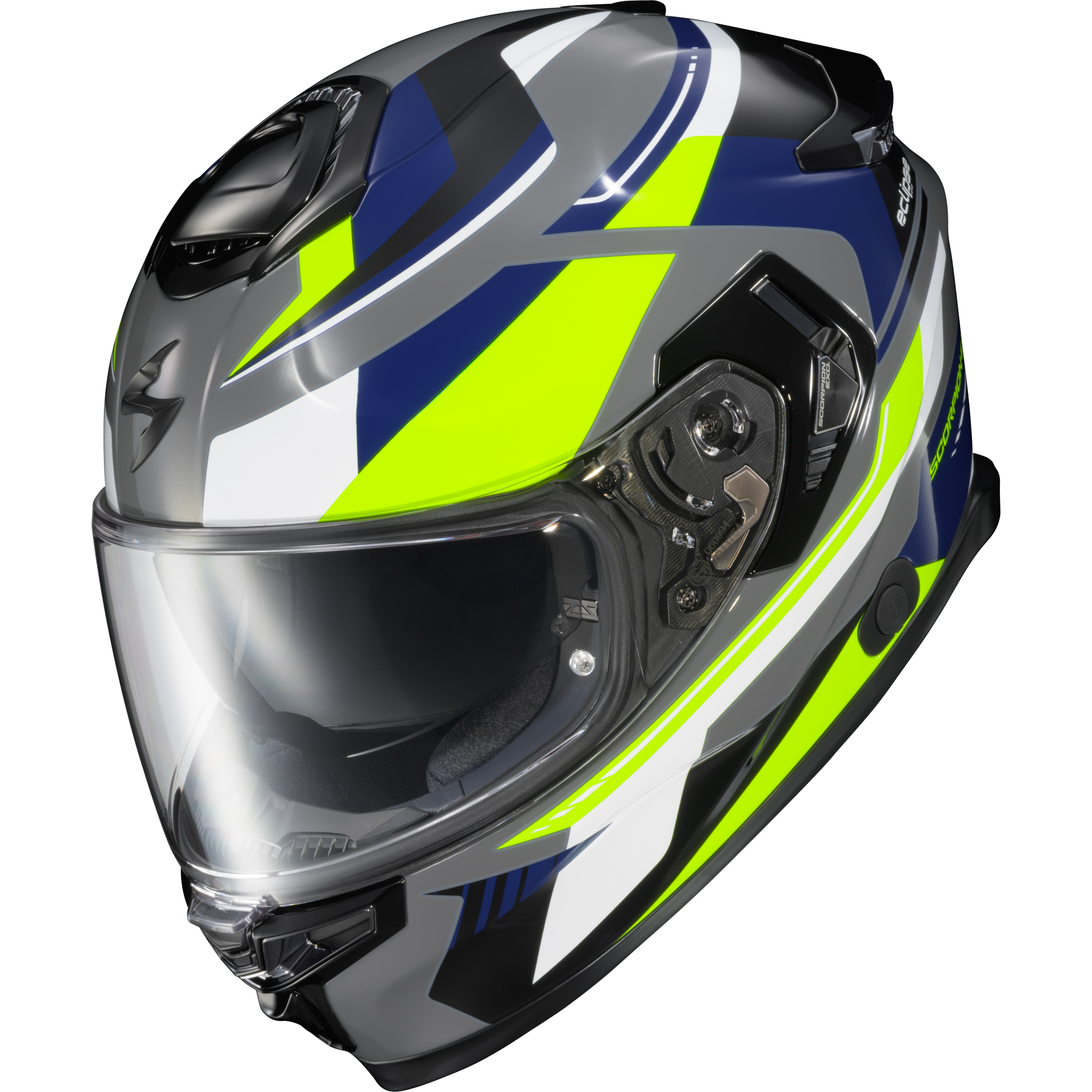 Exo Eclipse Full Face Helmet Lunar Grey/Hi Vis/Blue Md