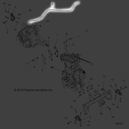 Polaris Ranger Fuel Line, 46 cm, Genuine OEM Part 8450040-46, Qty 1
